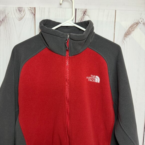 The North Face Full-Zip Fleece Jacket Men’s XL Red/Gray Soft Warm EUC - Picture 2 of 10